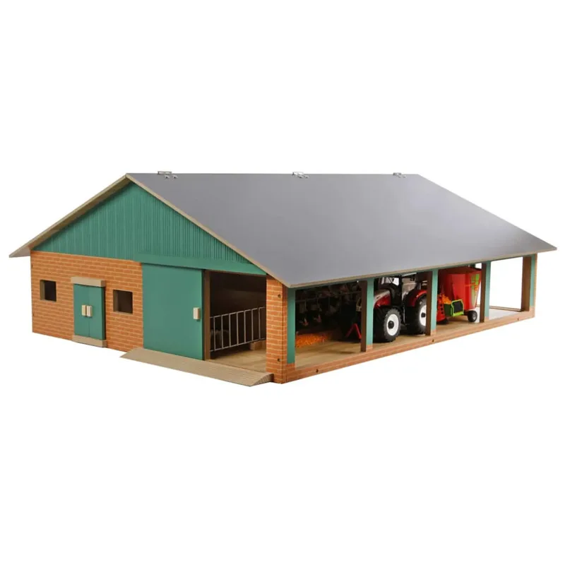 Cubicle barn for cows with lane for tractor 1:32 by Kids Globe – product photo