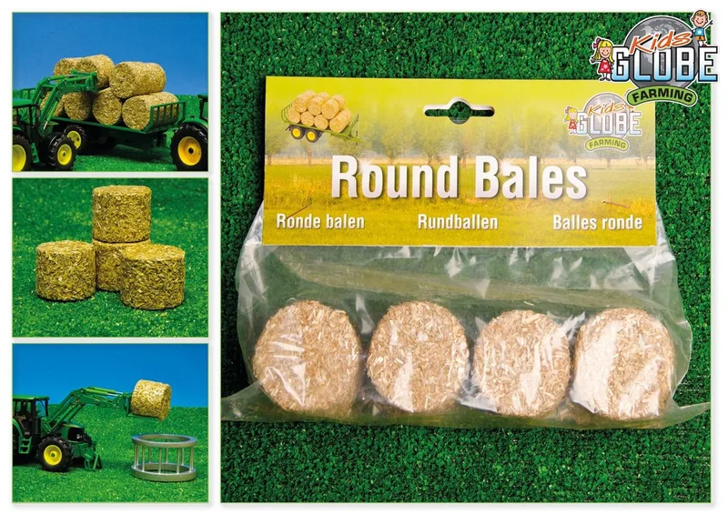 Spielwelt Kids Globe Rundballen Heuballen 4 Stück, Maßstab 1:32, Bauernhof by Kids Globe – product photo