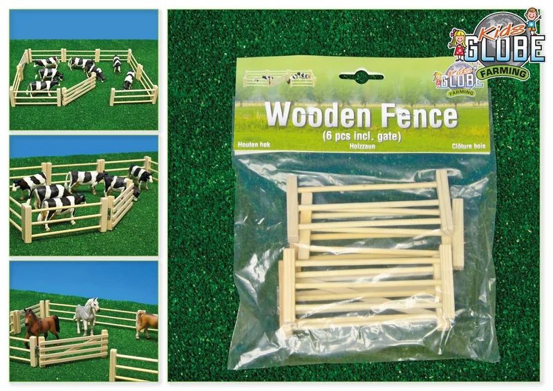 Spielwelt Kids Globe Weidezaun Maßstab 1:32, Holzzaun für Tiere, Bauernhof by Kids Globe – product photo
