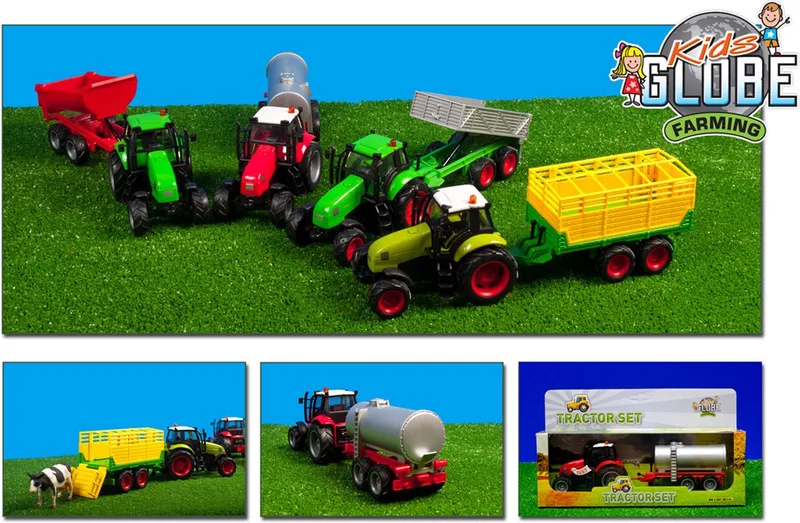 Tractor met Aanhanger Licht & Geluid 1:32 de Kids Globe en 3480653 – photo du produit