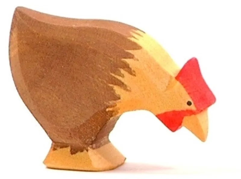 houten haan bruin speelfiguur handgemaakt en beschilderd. by Ostheimer in Multicolour – product photo
