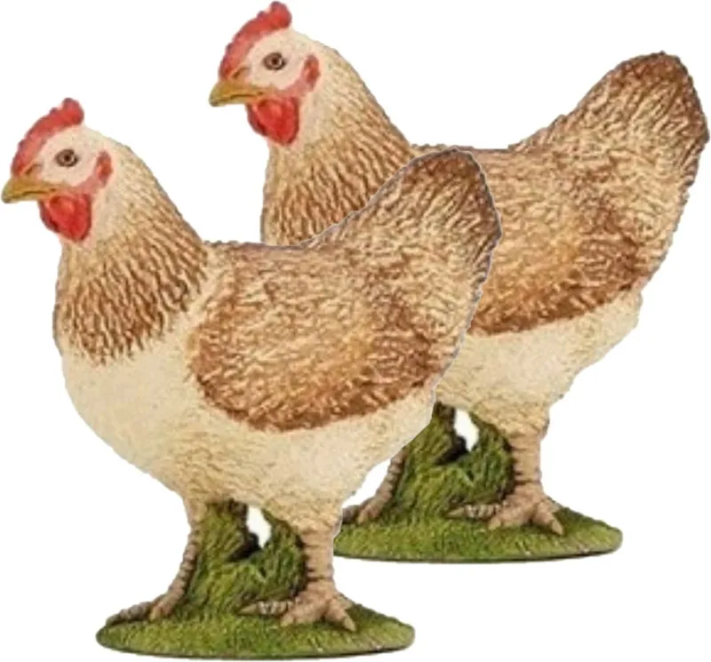 boerderijdier kip - 2x - plastic - 14.5 cm - speelgoed figuur van Papo in Meerkleurig – productfoto