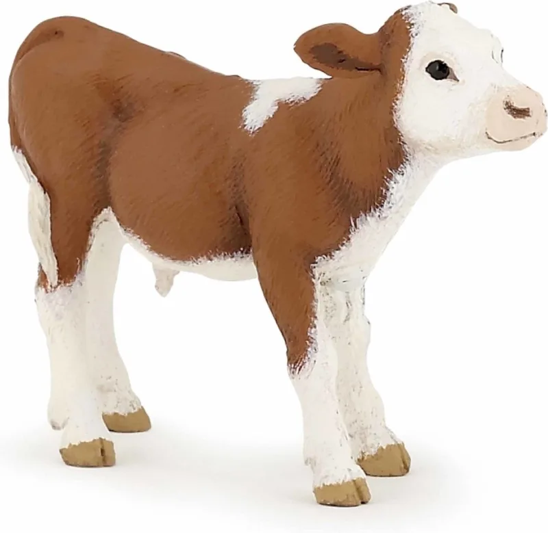 Speelfiguur - Boerderijdier - Kalf - Simmenthaler by Papo in Simmertaler kalf – product photo