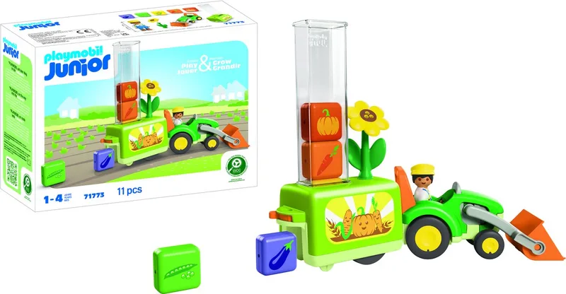 JUNIOR: Tractor met leuke plantenbak - 71773 by Playmobil in Meerkleurig – product photo
