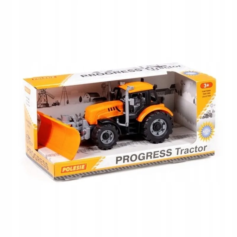 Progress Tractor met Sneeuwschuiver by Polesie in Oranje – product photo