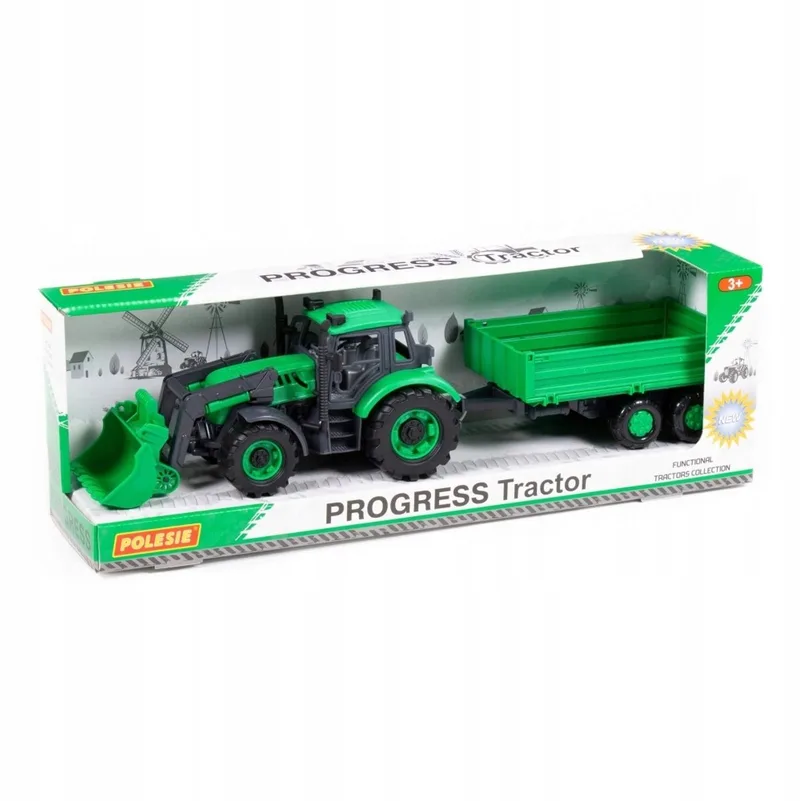 Progress Traktor Lader Groen 45x12x15 cm - Speelgoed by Polesie in Green – product photo