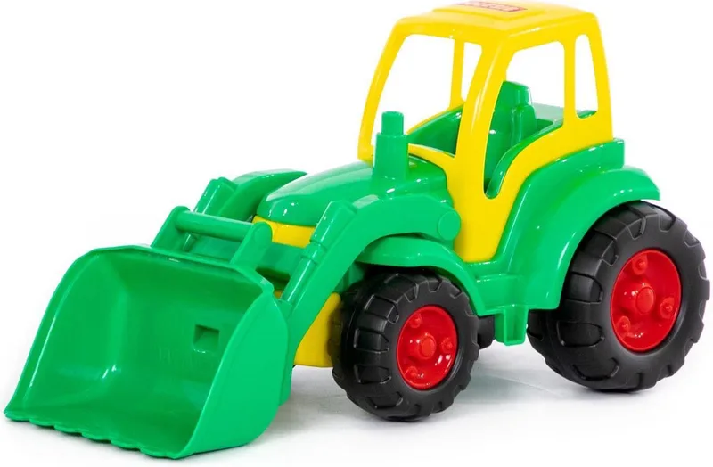 Tractor met shovel: rood met zwart 48 cm van Polesie in "rood – productfoto
