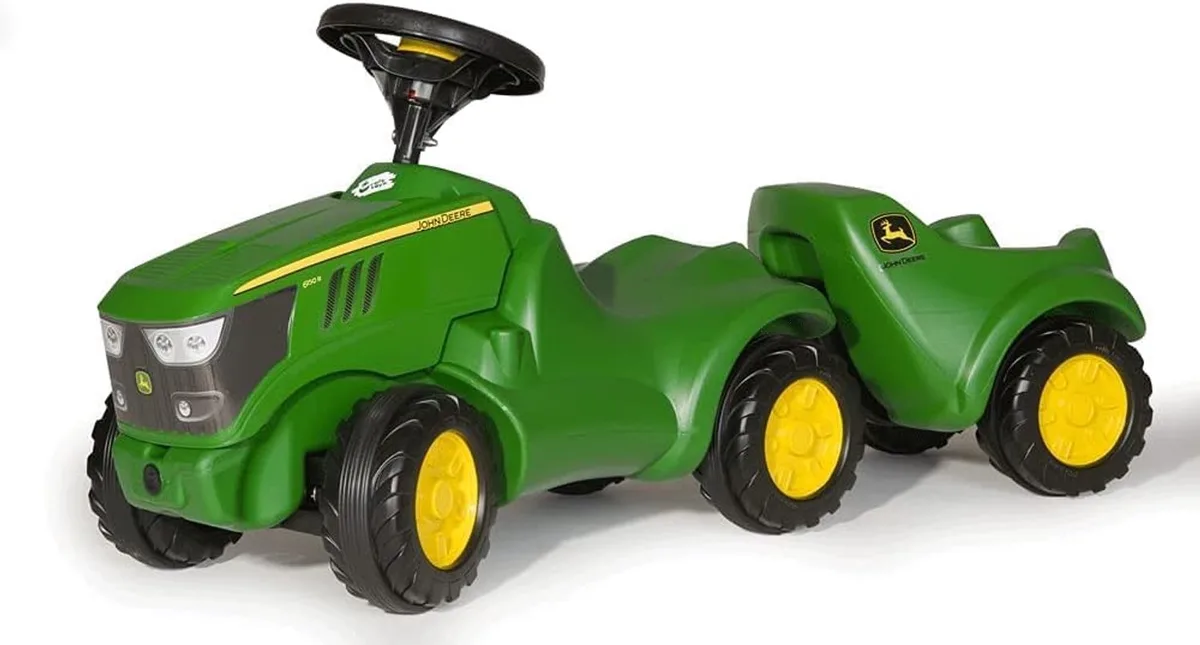 MiniTrac John Deere 6150R Met Aanhanger van Rolly Toys in Groen – productfoto