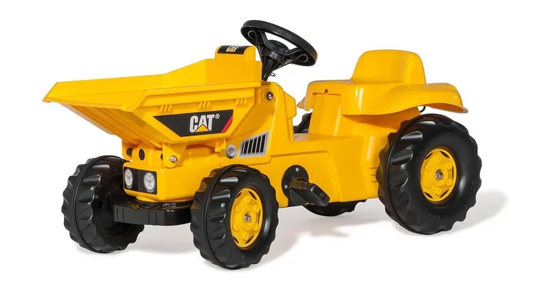 RollyDumperKid CAT - Traptractor met Kiepbak från Rolly Toys i Geel – produktbild