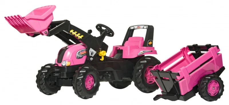 traptractor Kid Junior met voorlader en aanhanger roze. by Rolly Toys in Meerkleurig – product photo