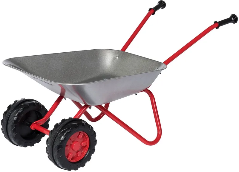 Tweewielige metalen kruiwagen voor kinderen by Rolly Toys in Zilver – product photo