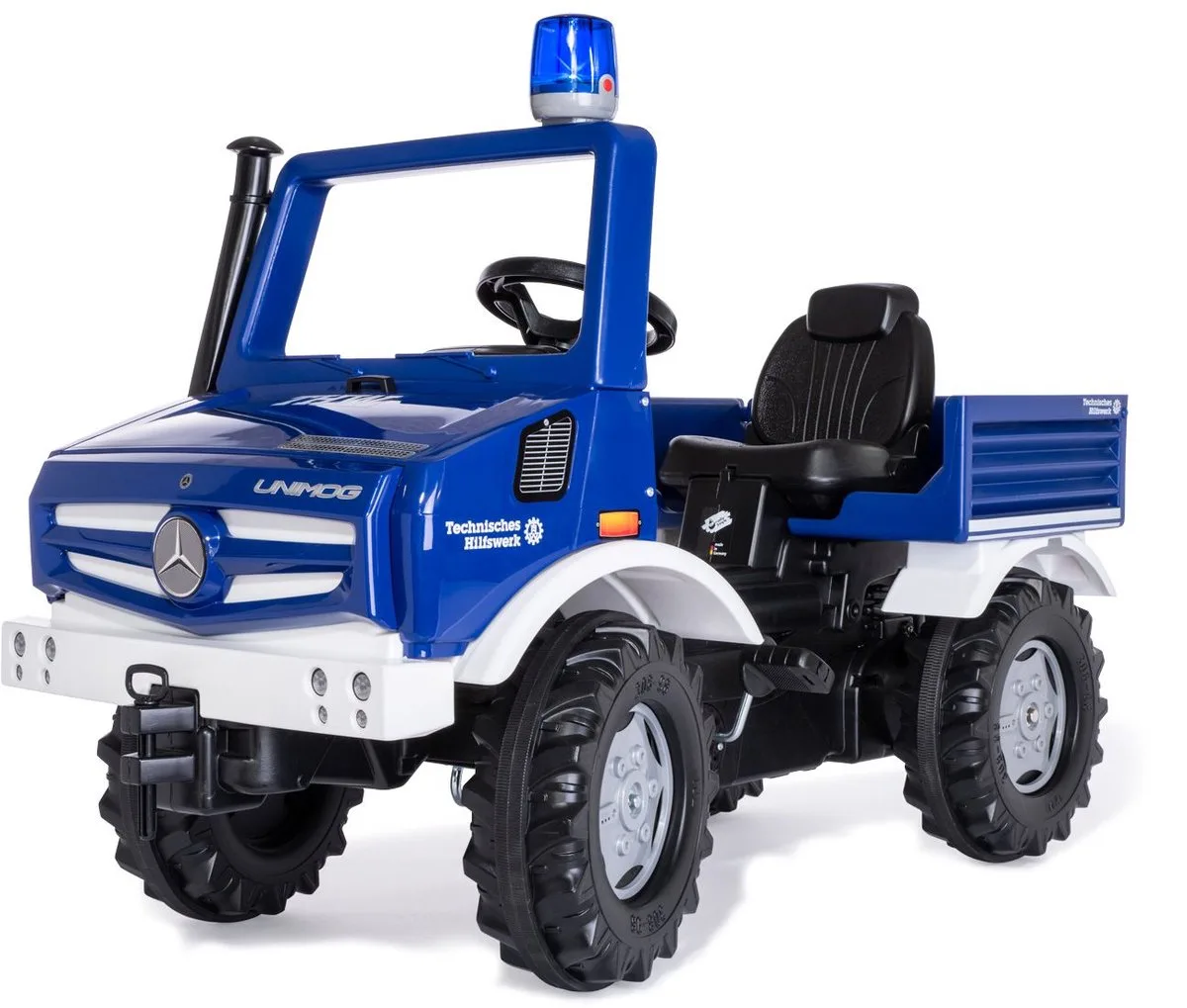 Unimog THW TrapTractor met Zwaailamp by Rolly Toys in Blue – product photo