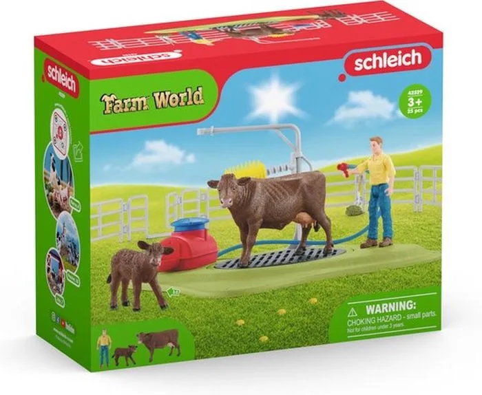 Schleich 42529 Happy Cow Wash fra Schleich – produktbillede 1 af 6