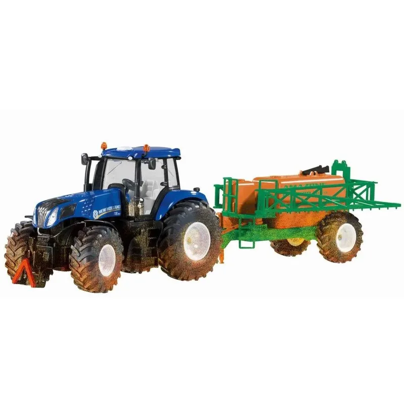 SIKU 8511 New Holland Traktor mit Feldspritze und Mini DVD fra Siku – produktbillede
