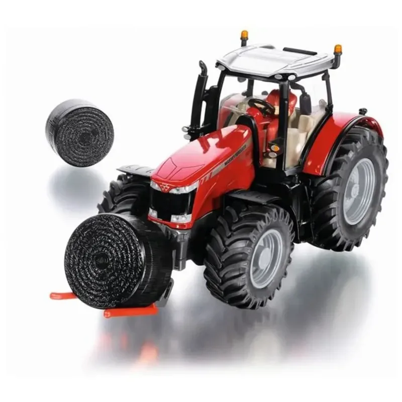 SIKU 8614 1:32 Massey Ferguson MF8680 mit Ballentransportgabel und 2 schwarzen Ballen by Siku – product photo