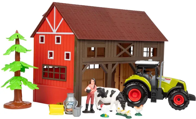 Ackers Ville Boerderij met Tractor Licht en Geluid Speelset, 12dlg. fra Toi-Toys i Flerfarvet – produktbillede