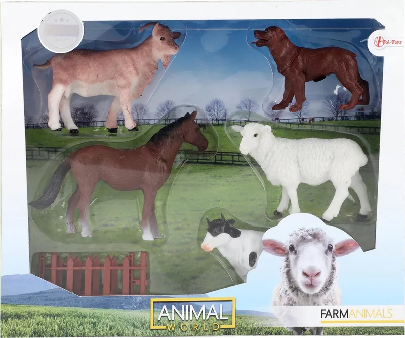 Speelfiguren Boerderij 5,5 Cm Junior 6-delig fra Toi-Toys i Brun – produktbillede