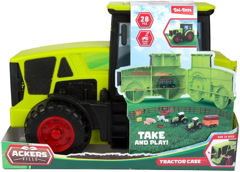 Speelset Boerderij in Tractorkoffer - 28dlg. fra Toi-Toys i Flerfarvet – produktbillede