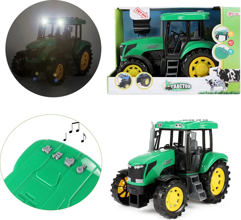Tractor DeLuxe met licht en geluid fra Toi-Toys i Grøn – produktbillede