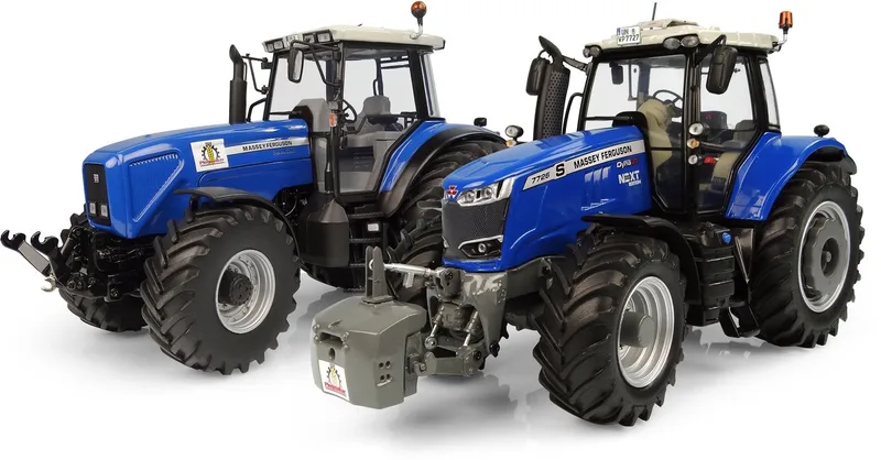Massey Ferguson Plogmaker Set - 8260 + 7726S - 1:32 by Universal Hobbies in Blauw – product photo