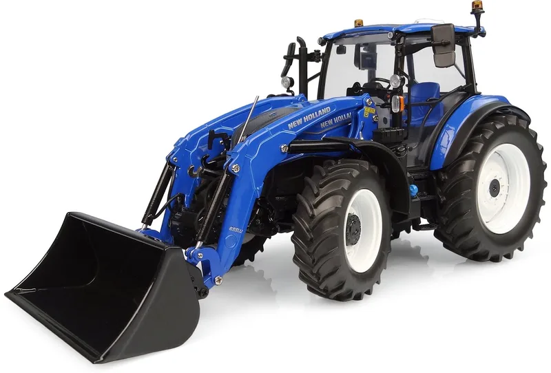 New Holland T5.120 Dual Command met Voorlader 655 LU 2025 1:32 fra Universal Hobbies i Blauw – produktbillede
