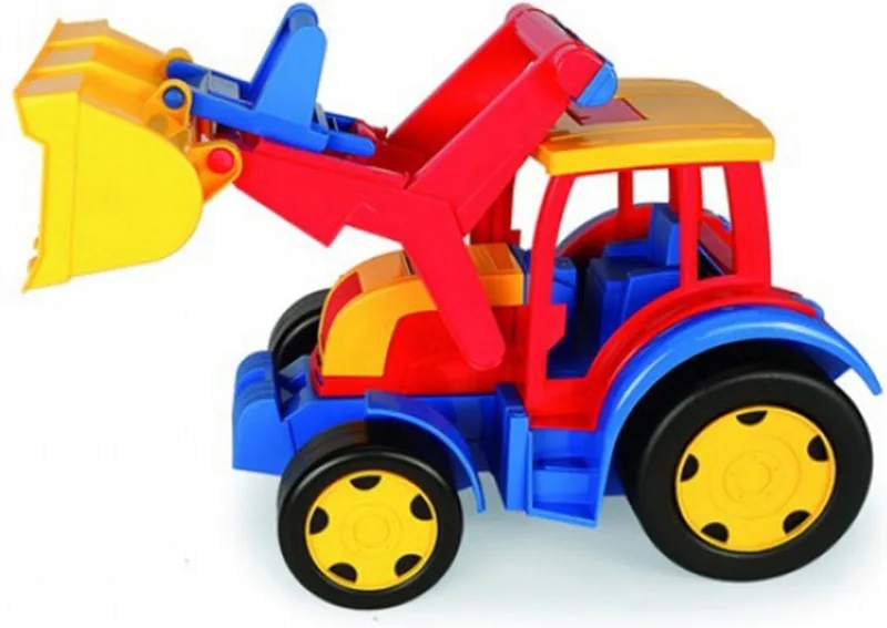 Gigant Tractor 60cm - Sterk Kunststof, Belastbaar tot 100kg, Met Beweegbare Shovel från Wader i Röd, Flerfärgad – produktbild