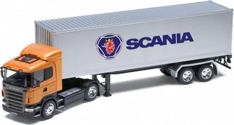 Scania R470 Tractor Trailer 1:32 fra Welly i Orange – produktbillede