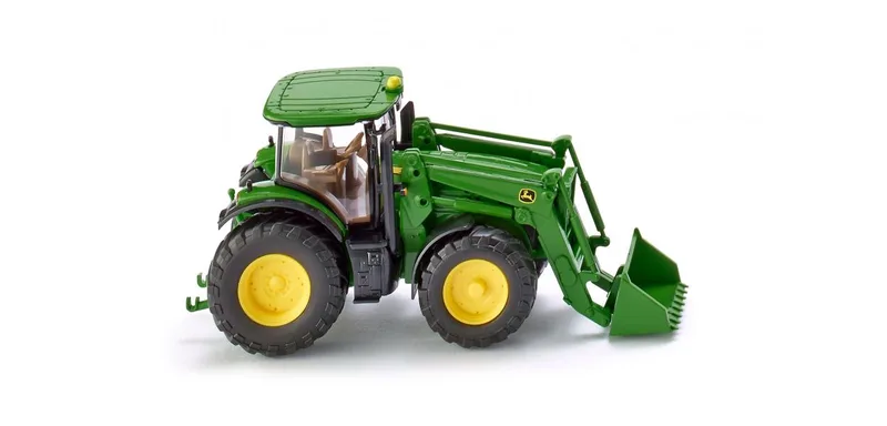 John Deere 7280R with front loader – 035802 · 1:87 by Wiking – product photo