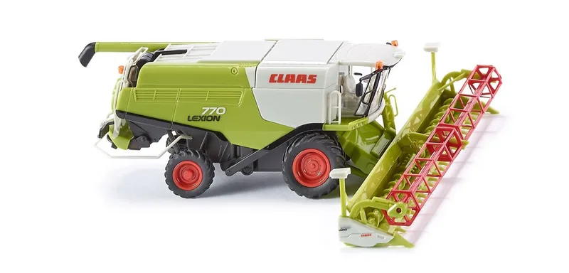 Claas Lexion 770 combine harvester with V 1050 grain header – 038910 · 1:87 by Wiking – product photo