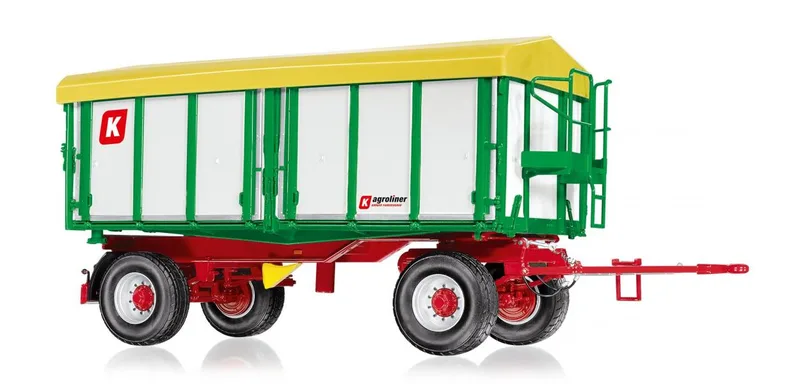 Kröger Zweiachs-Dreiseiten- tipping trailer HKD 302 - weiss – 077866 · 1:32 fra Wiking – produktbillede 1 af 4