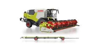 Claas Trion 720 Montana Convio 1080 u. Transportwagen – 077857 · 1:32 by Wiking – product photo 1 of 4