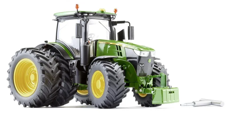 John Deere 7310R with dual wheels – 077846 · 1:32 by Wiking – product photo 1 of 4
