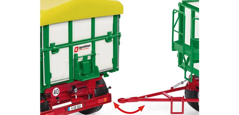 Kröger Zweiachs-Dreiseiten- tipping trailer HKD 302 - weiss – 077866 · 1:32 fra Wiking – miljøbillede 2 af 4