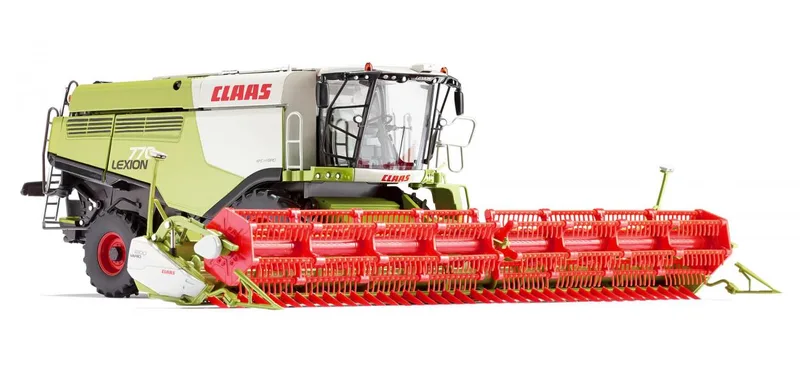 Claas Lexion 770 combine harvester with V 1200 grain header – 077329 · 1:32 by Wiking – product photo 1 of 3