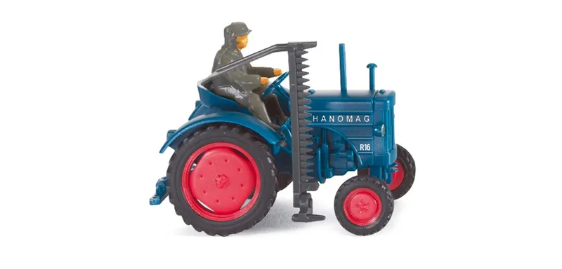 Hanomag R 16 with mower – 088502 · 1:87 by Wiking – product photo