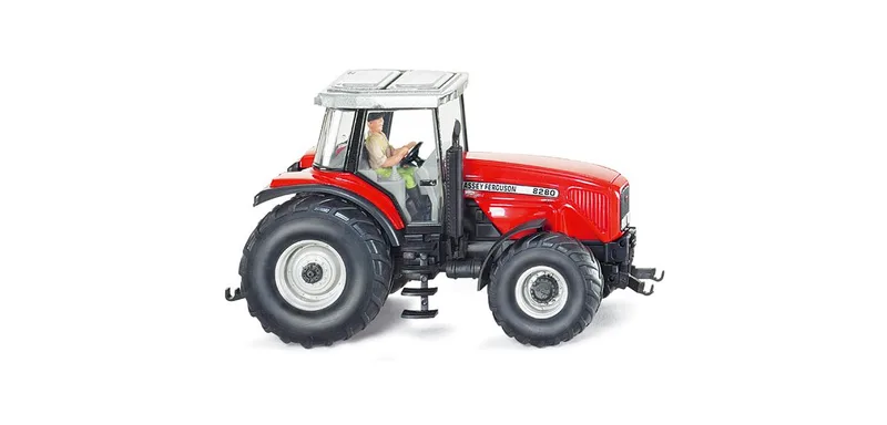 Massey Ferguson MF 8280 with Fahrer - red – 038503 · 1:87 fra Wiking – produktbillede