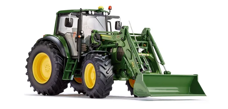 John Deere 7430 with front loader – 077309 · 1:32 by Wiking – product photo