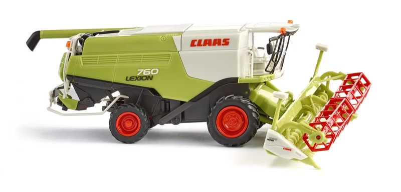 Claas Lexion 760 combine harvester with V 1050 grain header – 038914 · 1:87 by Wiking – product photo