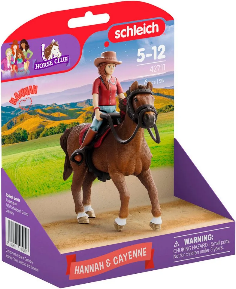 42711 Horse Club Hannah & Cayenne fra Schleich – produktbillede 2 af 5