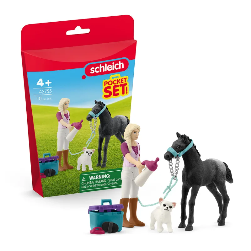 42755 Horse Grooming Playset with Appaloosa Foal fra Schleich – produktbillede