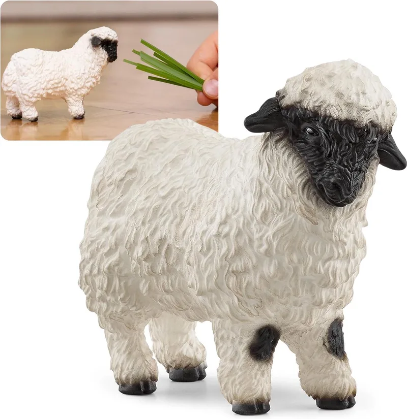 SLH13965 Schleich Farm World - Valais Zwarte Neus Schaap Figuur, speelgoed voor kinderen vanaf 3 jaar de Schleich en Wit – photo du produit