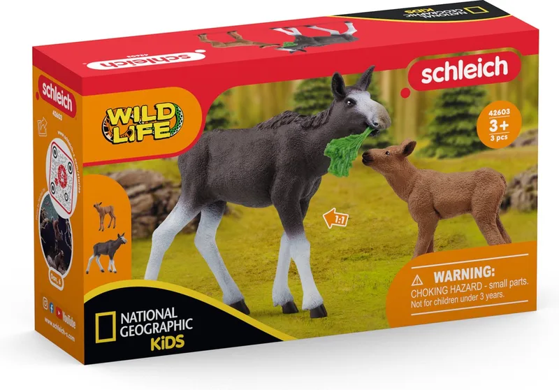 WILD LIFE Eland met Kalf Speelgoed Dieren - Gedetailleerde Figuurtjes - Kinderspeelgoed - voor Jongens & Meisjes by Schleich in Bruin – product photo